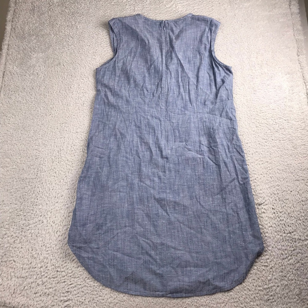Ariat Katy Embroidered Chambray Shift Dress Womens XL Blue V Neck Tassel Cowgirl - Picture 6 of 10